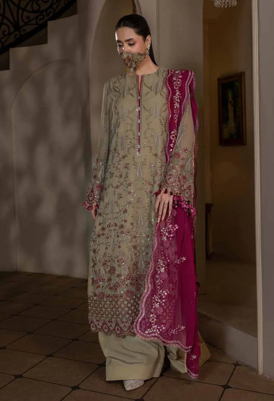 Chandani Kuch Khas By Flossie Premium Chiffon 3pc Unstitched Suit - CH-108