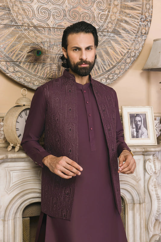 Nayab Wash & Wear With Waistcoats D-05 | Chawla Fabrics