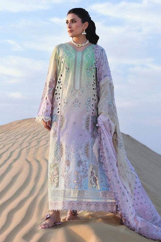 Nureh Aman NE-228 – Embroidered Laser Cut Lawn 3 Piece Unstitched Suit.
