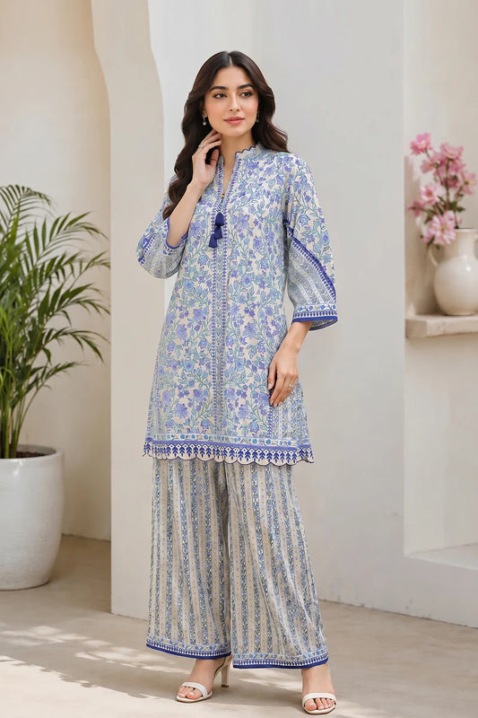 Bluebell Porcelain - Sahar Neutral Edit 2 Pc Printed Unstitched