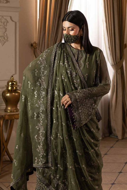 Chandani Kuch Khas By Flossie Premium Chiffon 3pc Unstitched Suit - CH-101