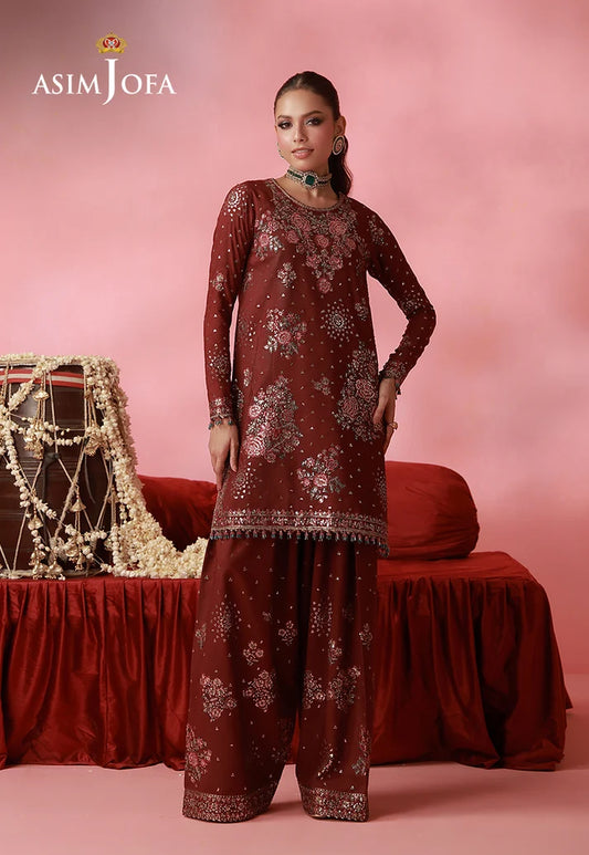 AJUFC-19 Embroidered Boski Silk Unstitched 2 Pcs | ASIM JOFA
