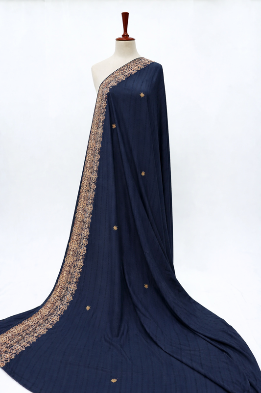 Premium Embroidered Lawn Shawl – Elegant Soft Fabric with Fancy Border