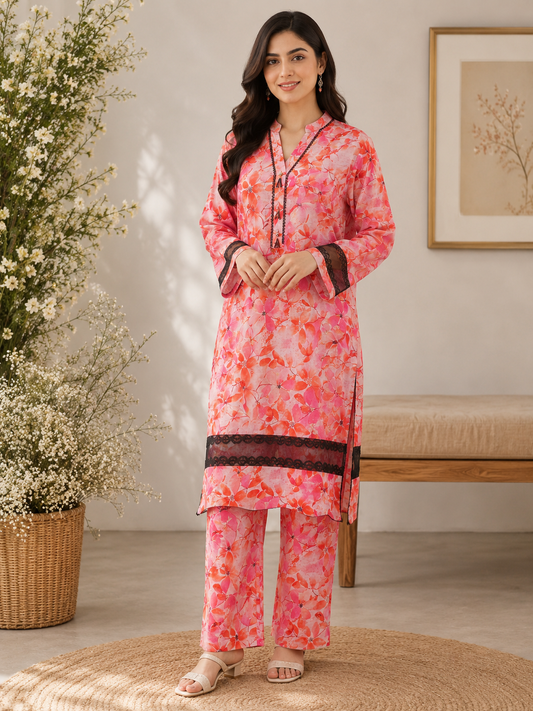 Women’s 2 Piece Stitch Lawn Suit – Casual & Summer Wear | 09