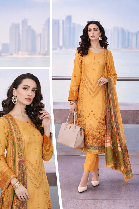 Design 08 | Fiza Noor Modern Muse V-3 Printed Lawn 3 Piece Suit