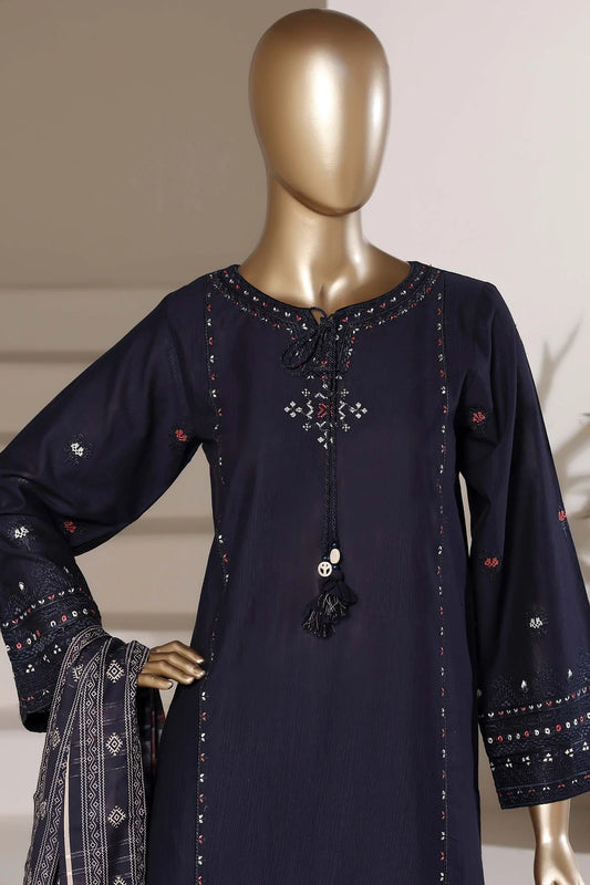 Eclair By Sada Bahar Stitched 3 Piece Emb Lawn Suit-D-266-BLUE