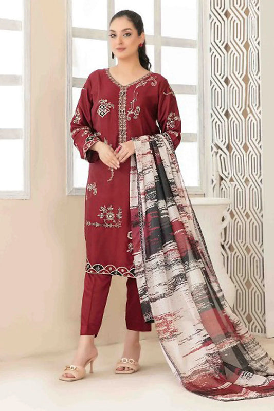 Araceli By Tawakkal Stitched 3 Piece Fancy Emb Belgian Viscose Suit-D-3709