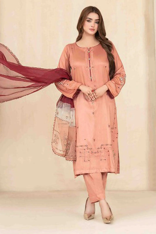 Araceli By Tawakkal Stitched 3 Piece Fancy Emb Belgian Viscose Suit-D-3710