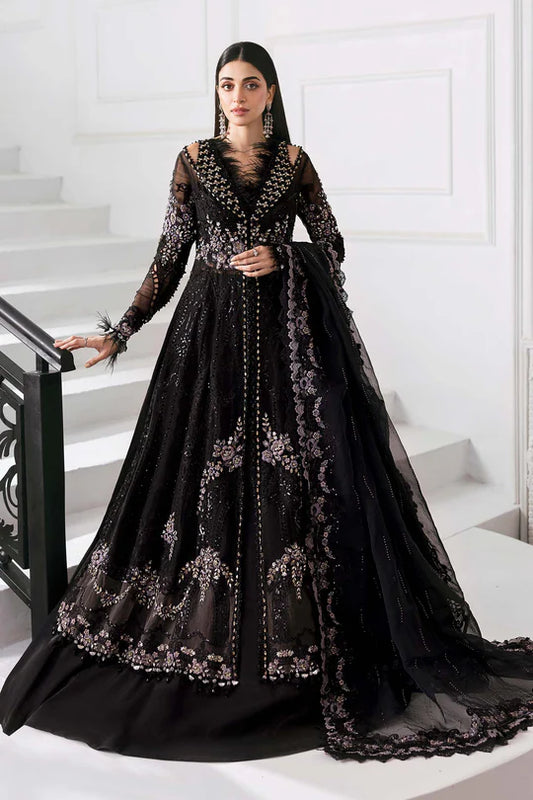 Maria B Mbroidered Wedding Edition (BD-3004) – Hand-Embellished Black Organza 3-Piece Suit