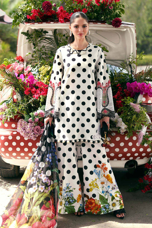 Maria.B M Prints - 3 Piece Unstitched Embroidered Lawn Suit - MPT-3008-A