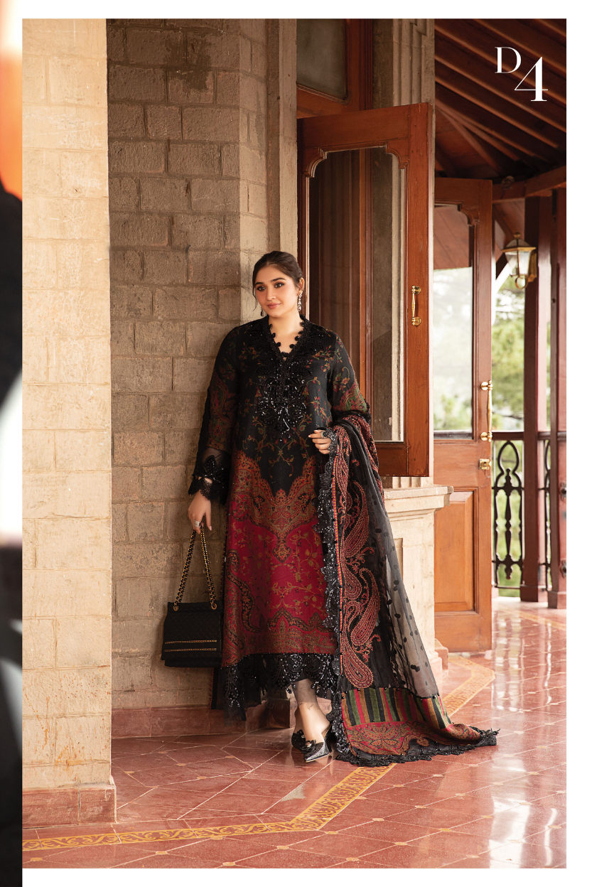 3 Piece Unstitched Embroidered Woven Suit | DL-1204 | Maria B 3 Piece Unstitched Embroidered Woven Suit | DL-1204 | Maria B