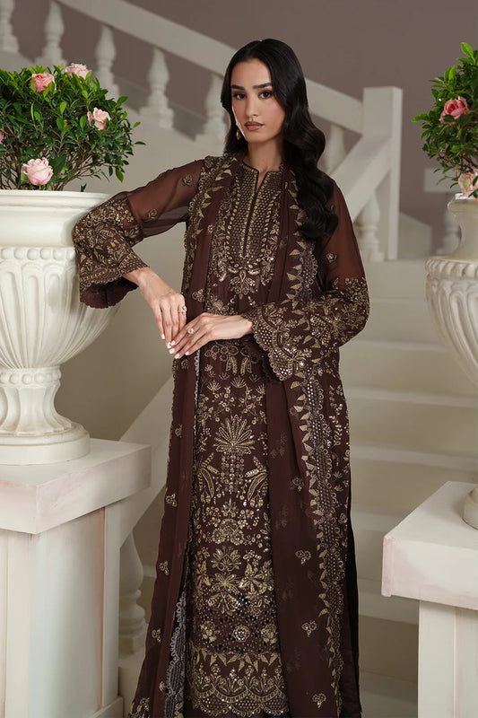Modern Heirloom by Emaan Adeel Unstitched Embroidered Chiffon 3 Piece Suit | ADELIA