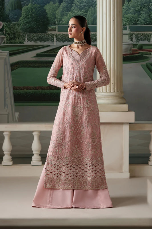 Modern Heirloom by Emaan Adeel Unstitched Embroidered Chiffon 3 Piece Suit | ANTIQUE BLUSH