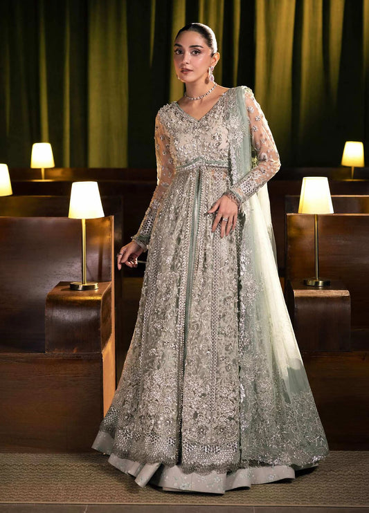 Seranade by Elaf Unstitched Embroidered Organza Suit - Moonveil EHM-06