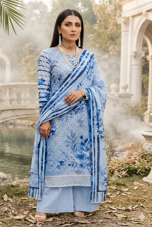Luxury Chikan Kari Embroidered Lawn - Article NO-07