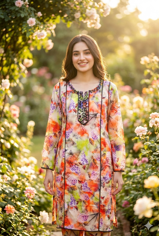 Women’s 2 Piece Stitch Lawn Suit – Casual & Summer Wear | 32