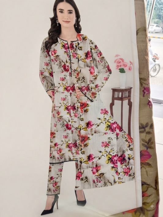 3 Piece Digital Printed LAWN SUIT - AZADI SALE