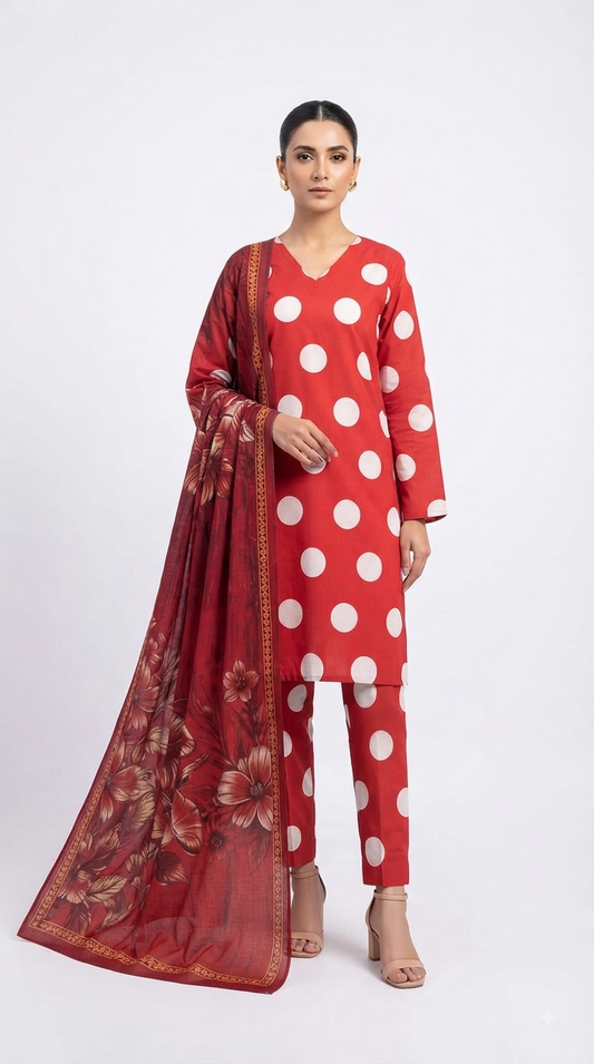 3 Piece Digital Printed LAWN SUIT - AZADI SALE