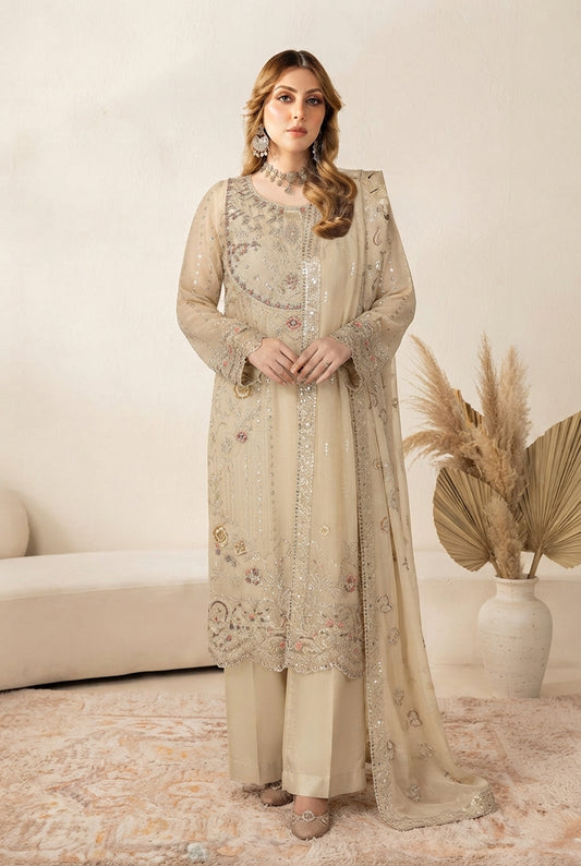 WF-629 Ramsha Luxury Embroidered 3-Piece Suit | Festive Wear