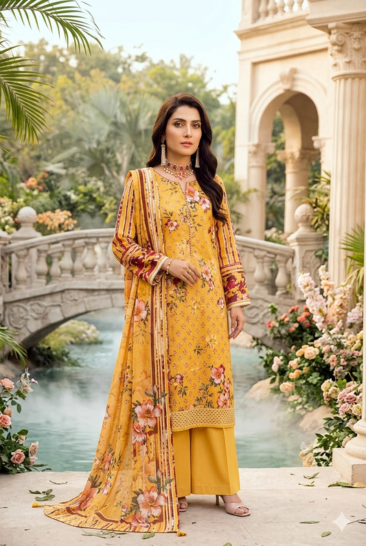 Luxury Chikan Kari Embroidered Lawn - Article NO-18