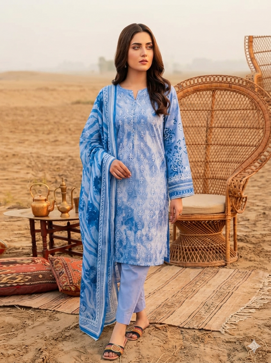 Luxury Chikan Kari Embroidered Lawn - Article NO-16
