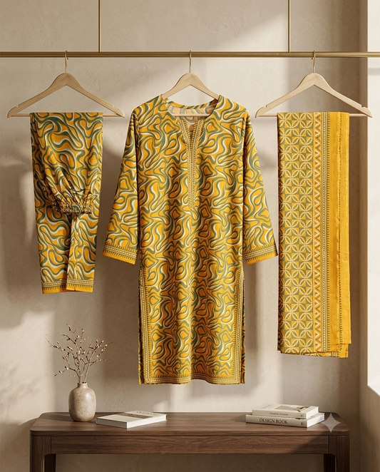 Bin Saeed Stitched 3 Piece Lawn Suit 40 β Comfortable & Stylish Daily Wear for Women