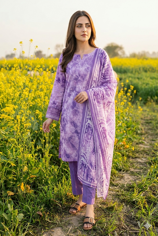 Luxury Chikan Kari Embroidered Lawn - Article NO-12