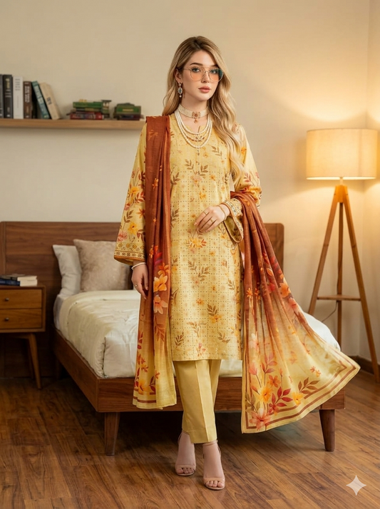 Luxury Chikan Kari Embroidered Lawn - Article NO-02