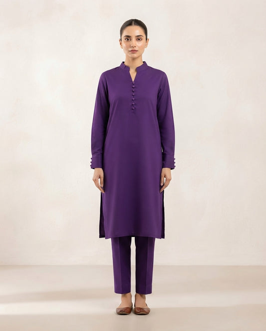 Premium Women's 2 Piece Linen Stitched Suit Free Size - L#53