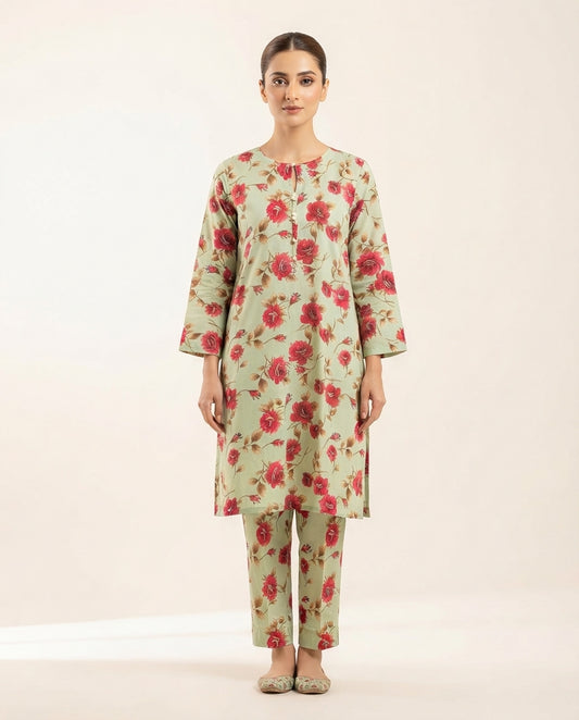 Premium Women's 2 Piece Linen Stitched Suit Free Size - L#49