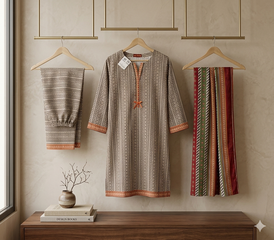 Bin Saeed Stitched 3 Piece Lawn Suit 32 – Comfortable & Stylish Daily Wear for Women