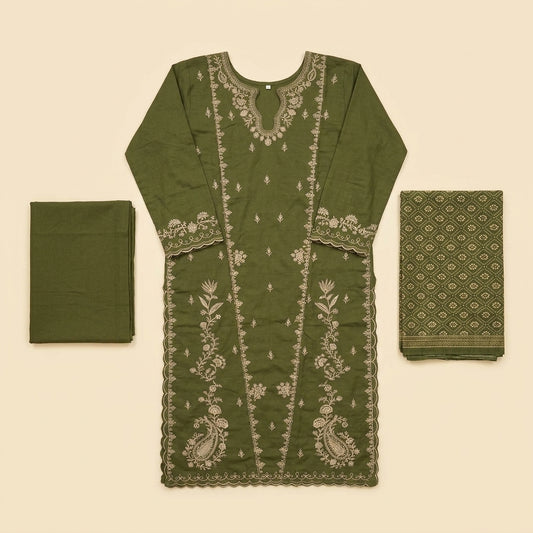 Bin Saeed 3 Piece Embroidered Stitched Khaddar KD-34