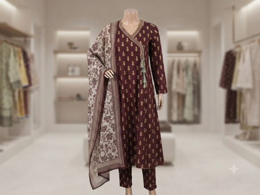 Muznah Printed Lawn Frock Premium Wear | F-23