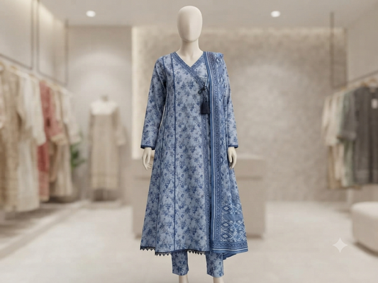 Muznah Printed Lawn Frock Premium Wear | F-26
