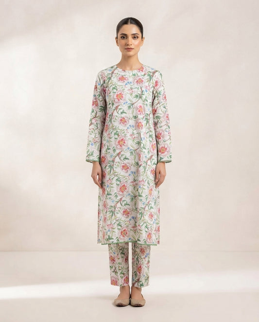 2-Piece Printed Stitched Khaddar Suit k-01