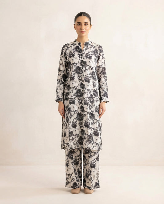 Premium Women's 2 Piece Linen Stitched Suit Free Size - L#57