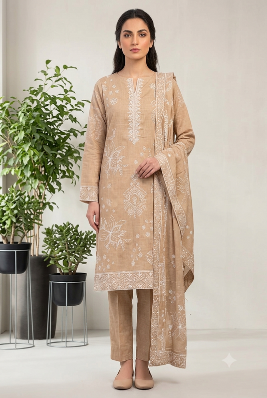 D-9404 Ophelia By Raikhta | Embroidered Slub Lawn 3PC Unstitched Suit.