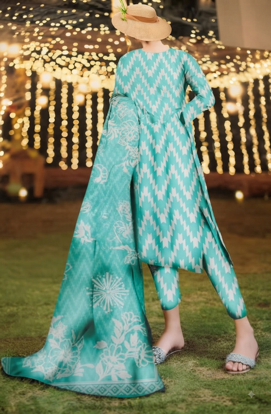 3 Piece Digital Printed LAWN SUIT - AZADI SALE