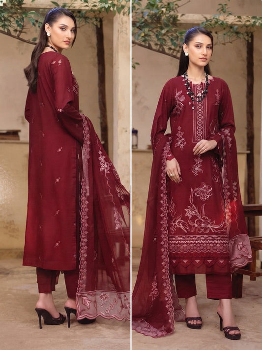Airjet Fancy Wool Karandi Embroidered Shirt | Alif Vol-575