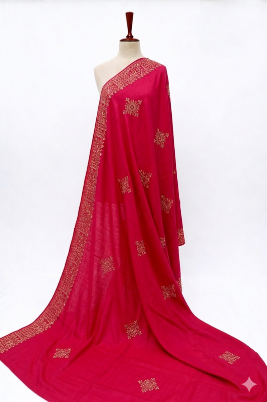 Premium Embroidered Lawn Shawl – Elegant Soft Fabric with Fancy Border