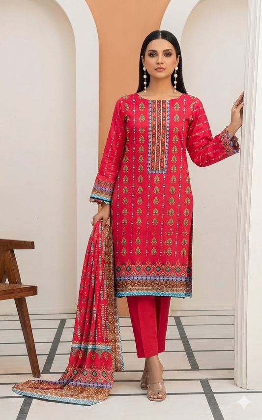 D-O9 | 3 Piece Unstitched Digital Printed Lawn - Bari Eid Special Bari Sale