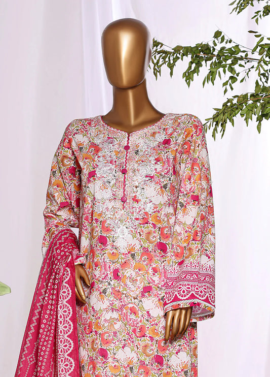 HZ Textiles Embroidered Lawn 3 Piece Stitched Suit HZ26DWE D-046