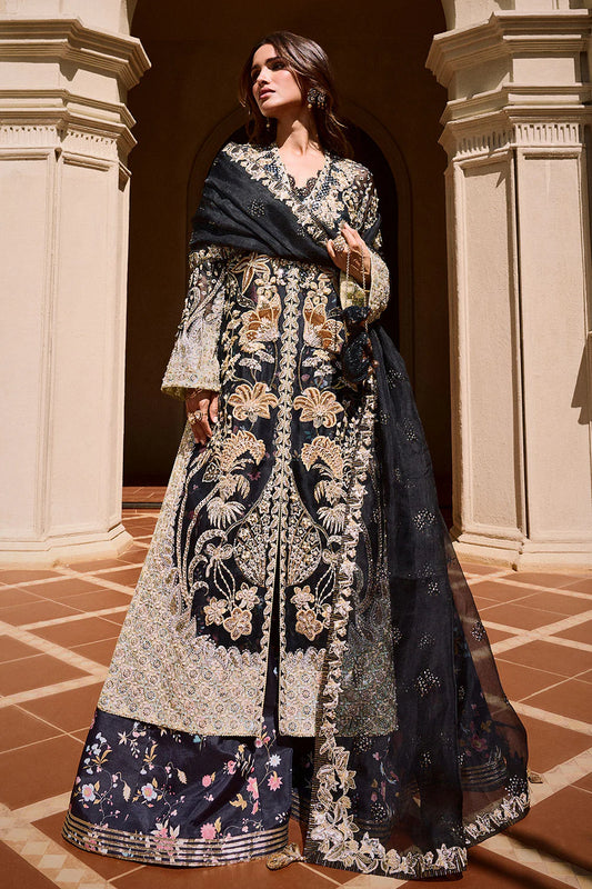 Maria B Stella – Hand-Embellished Organza & Printed Silk Lehanga Set (3-Piece)