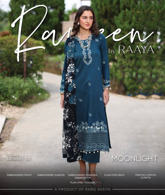 MoonLight - Rang Rasiya Raaya | Embroidered 3 Piece Unstitched Lawn Suit