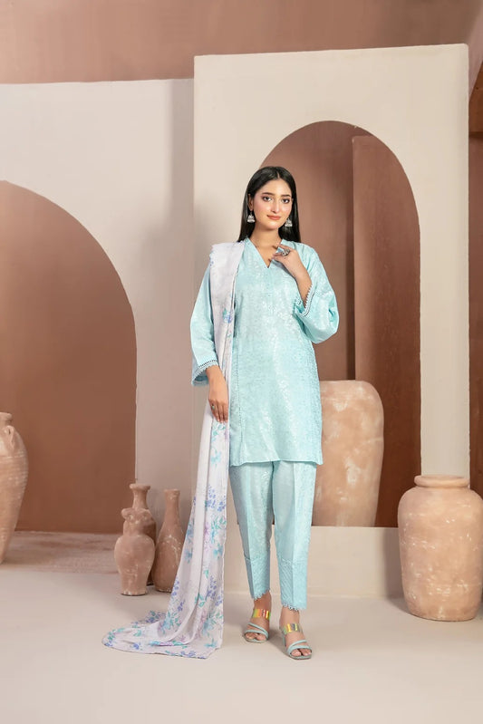 D-5665 - NOORI By Tawakkal Stitched 3 Piece Fancy Jacquard Viscose