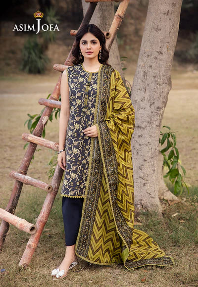 AJUBJ-26 PRINTED LAWN 3 PC - ASIM JOFA