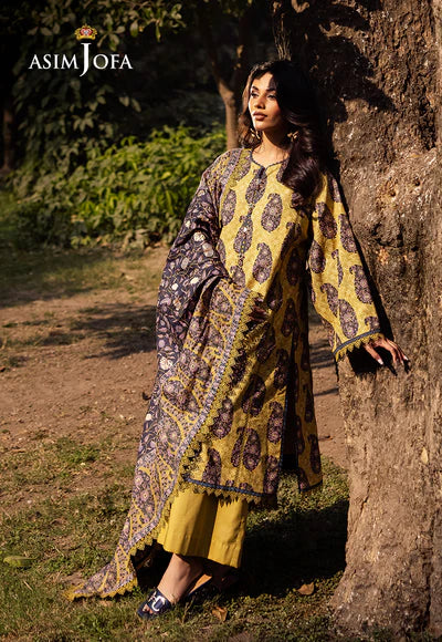 AJUBJ-33 PRINTED LAWN 3 PC - ASIM JOFA