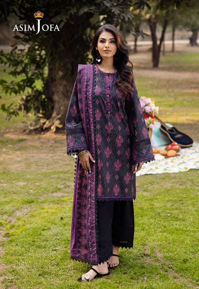 AJUBJ-24 PRINTED LAWN 3 PC - ASIM JOFA
