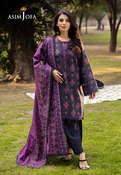 AJUBJ-24 PRINTED LAWN 3 PC - ASIM JOFA
