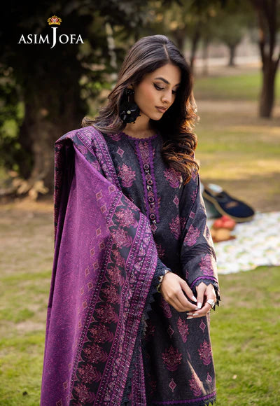 AJUBJ-24 PRINTED LAWN 3 PC - ASIM JOFA